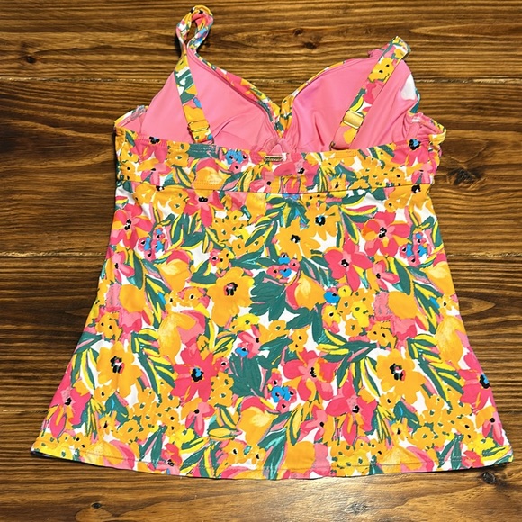 Size 34 DD/36 D Anne Cole Twist front tankini top- floral - Picture 5 of 6